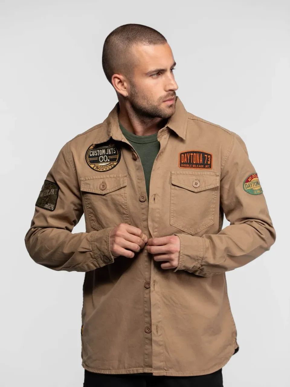 Daytona Jeffmarti surchemise militaire Beige coton