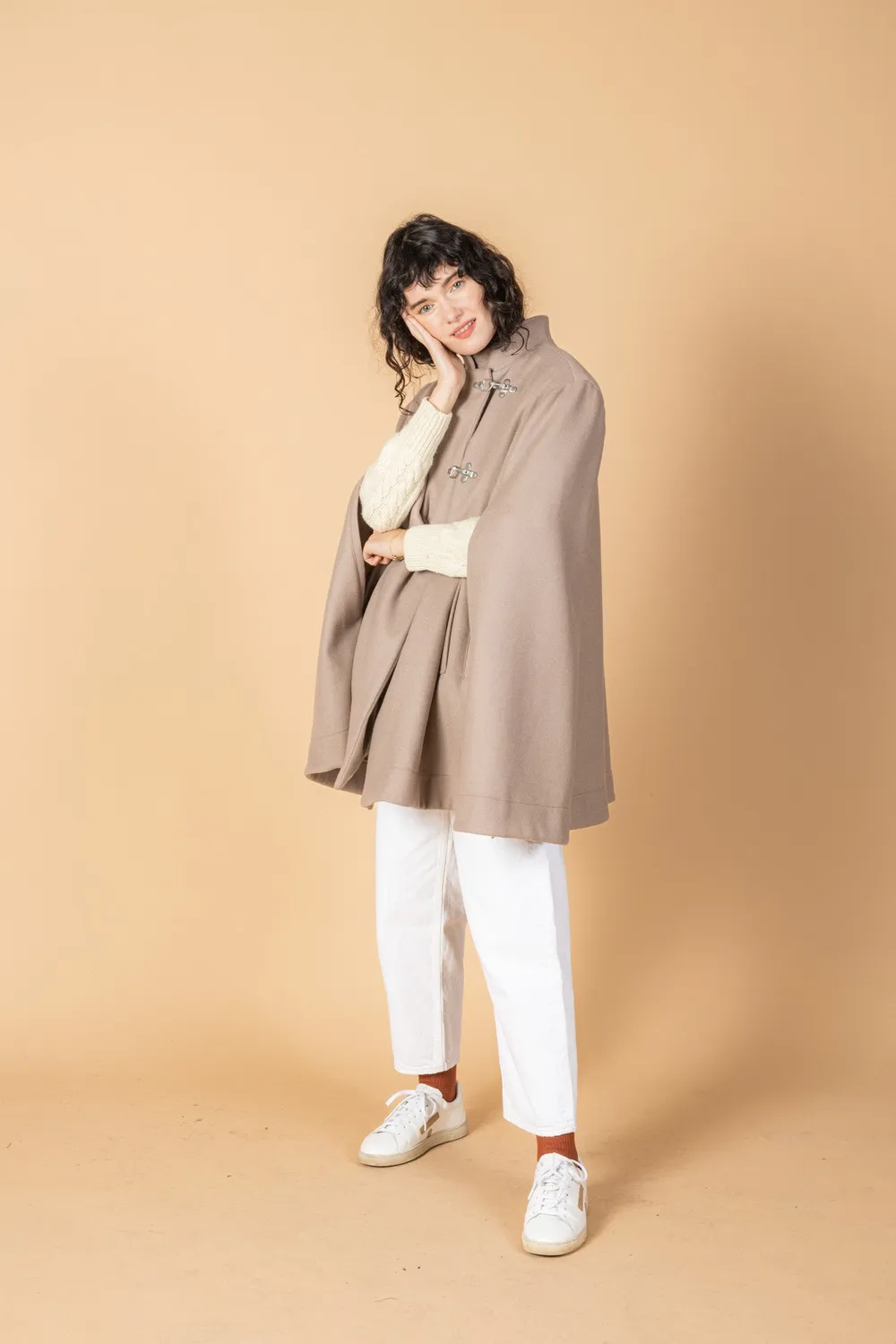 Soubacq Odeon cape laine alpaga beige