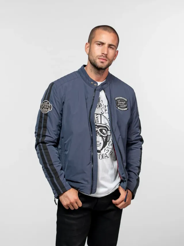 DAYTONA Hamilton veste nylon racing noire patchs