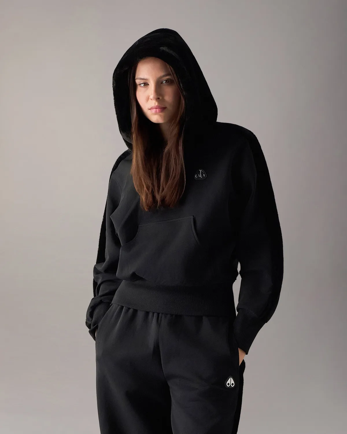 Moose Knuckles Bunny Mixed Media Hoodie sweat capuche