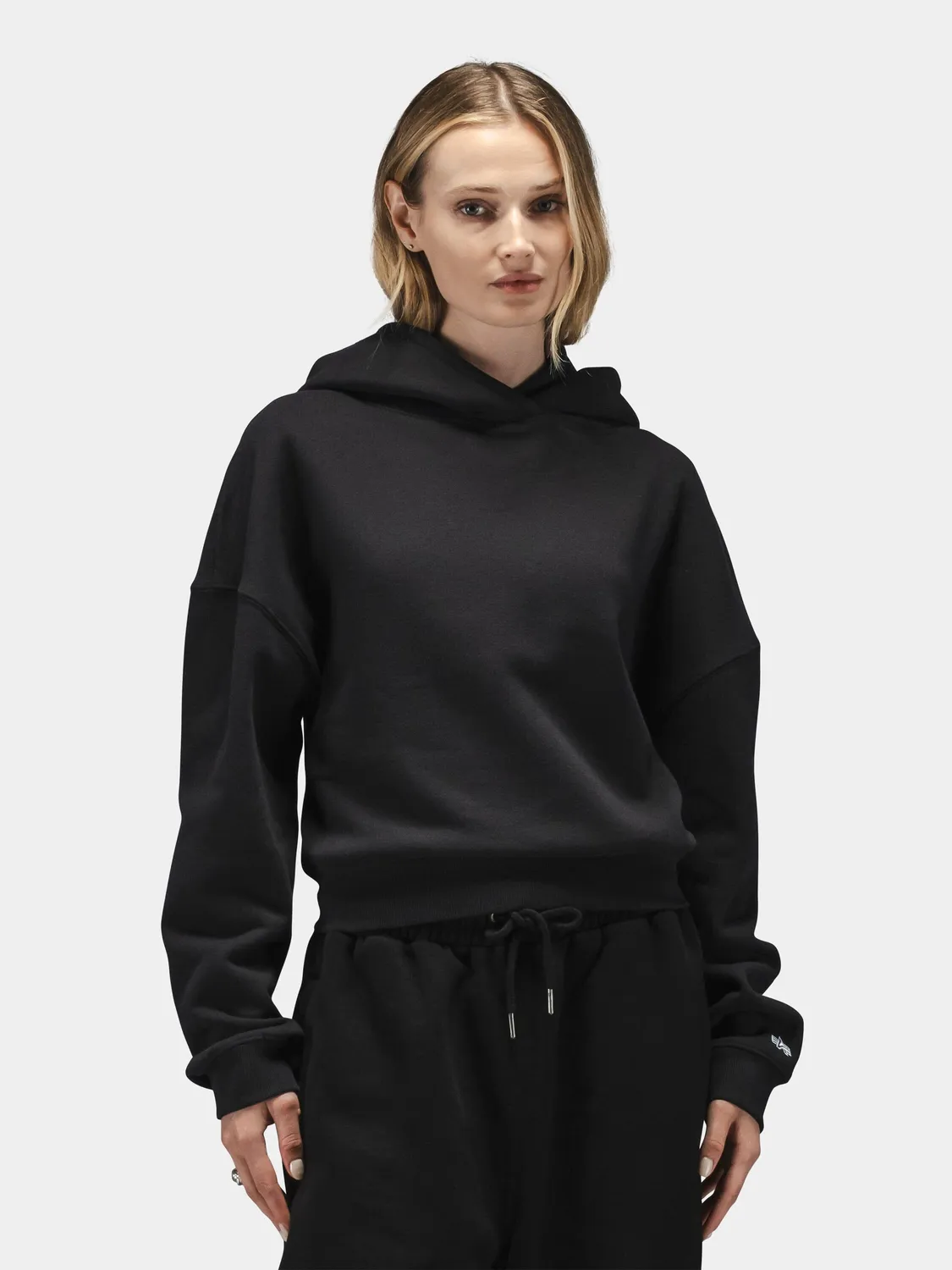 Alpha Industries Essential hoodie cropped espresso femme