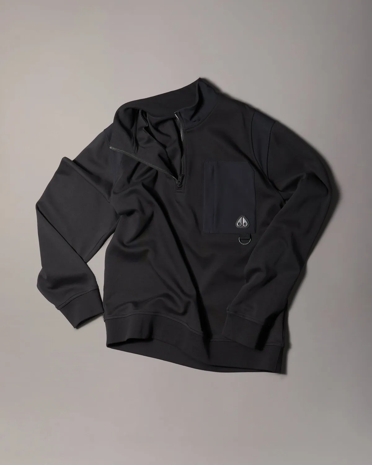 Moose Knuckles Dalon sweat col zippé noir