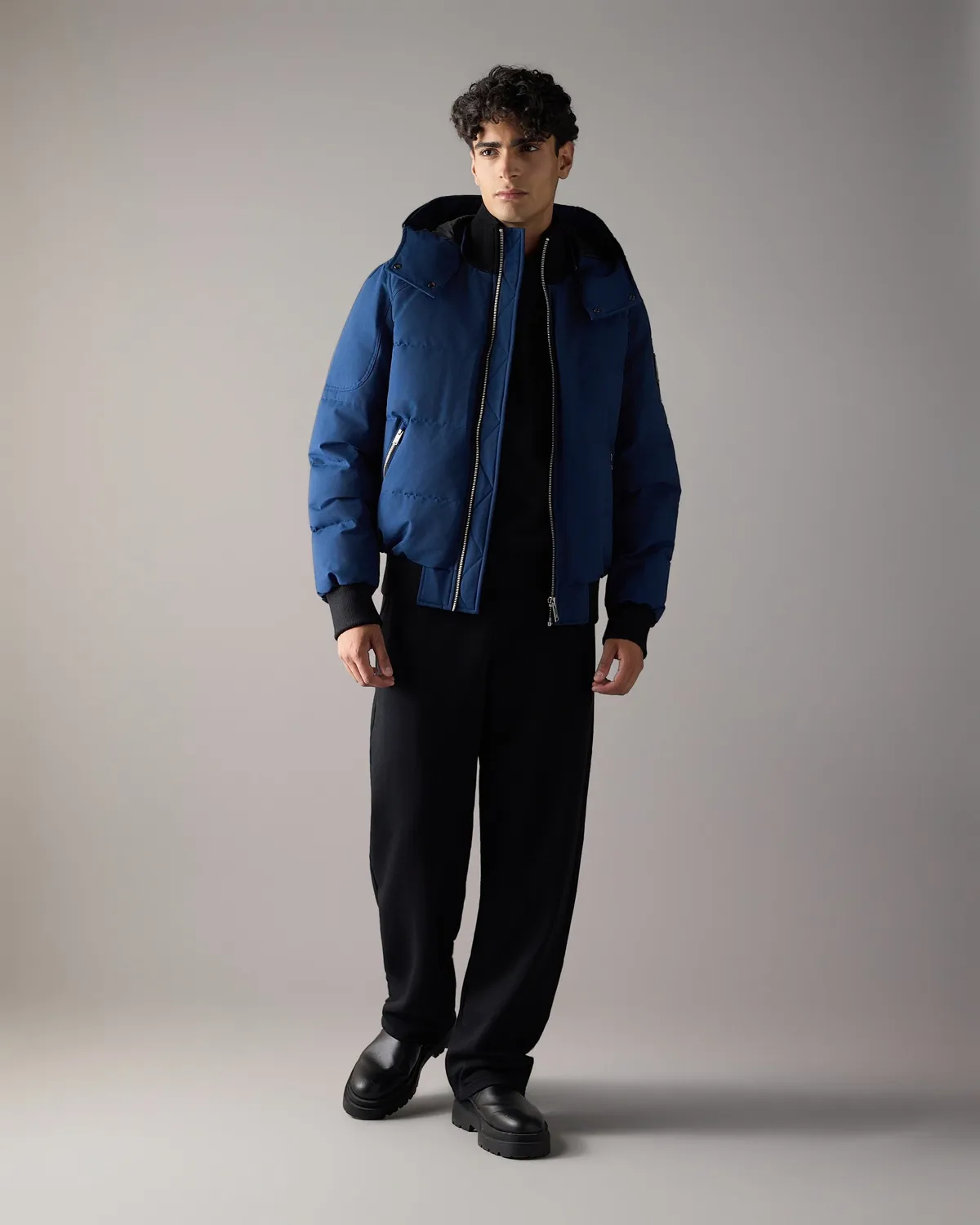 Moose Knuckles Banff bomber bleu nuit duvet