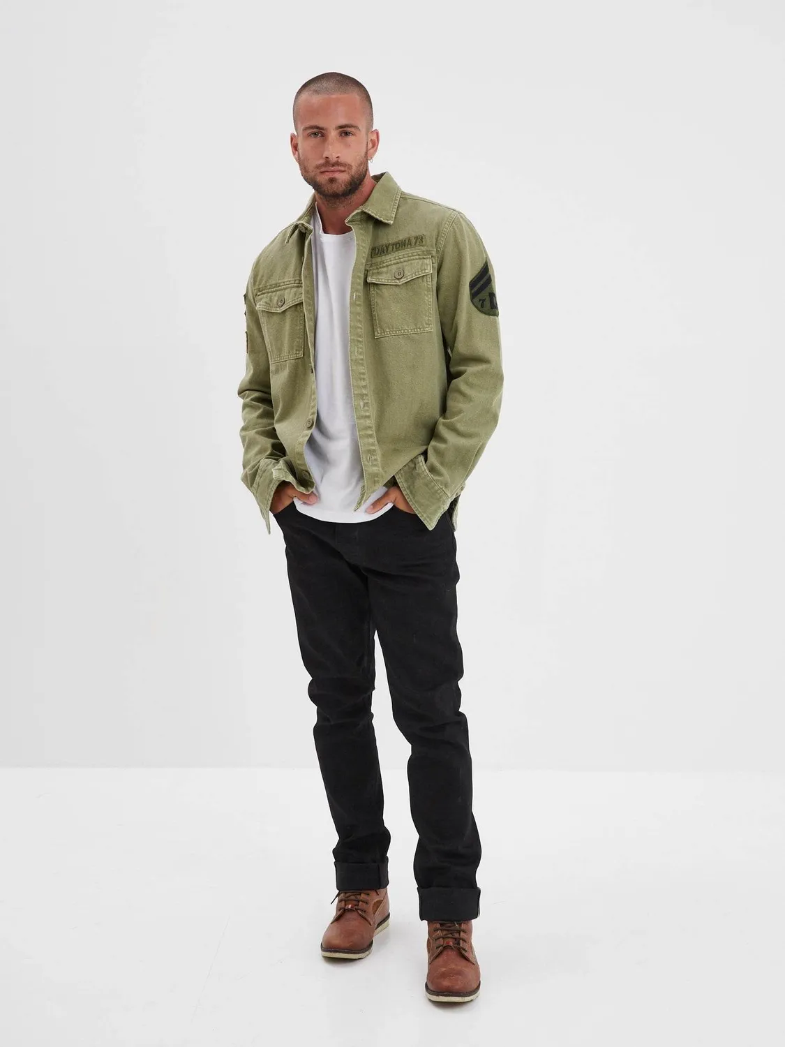 DAYTONA Melhart chemise militaire surchemise coton beige