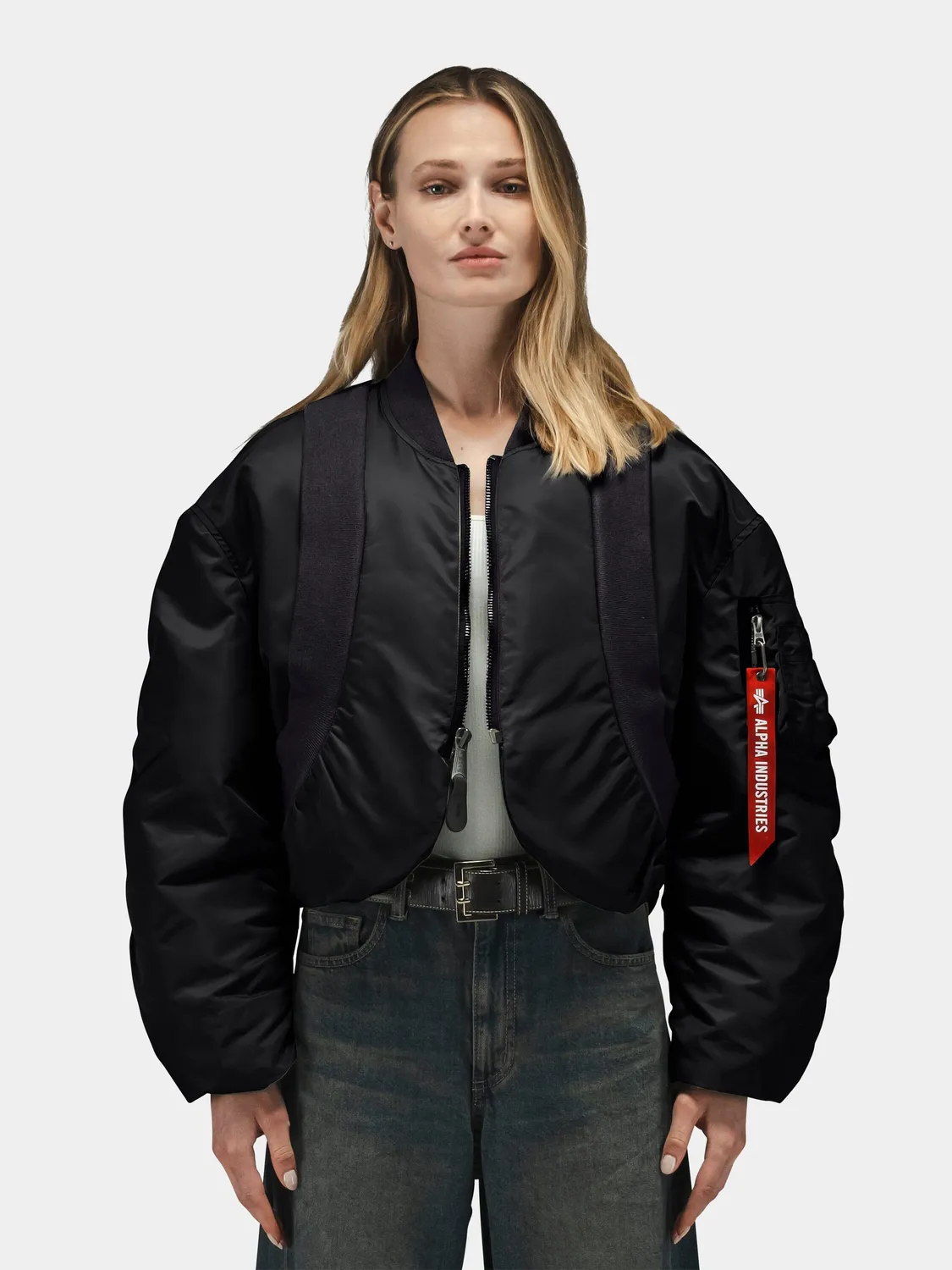 Alpha Industries Knit Rib MA-1 bomber femme cedar red