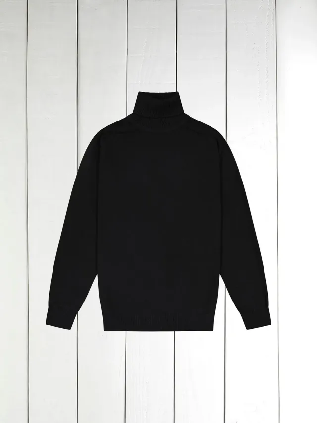 Hollington pull col roulé Geelong noir 100% laine