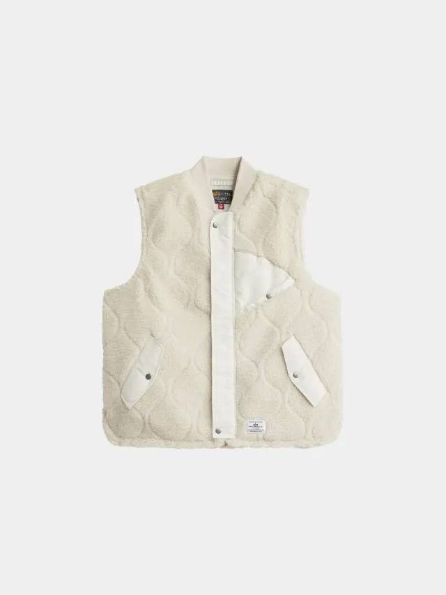 Alpha Industries Sherpa Onion Quilting gilet dune white