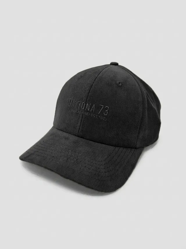 Daytona Pebble casquette velours noir logo brodé