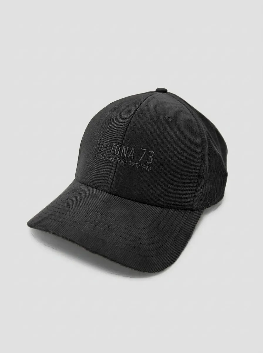 Daytona Pebble casquette velours noir logo brodé