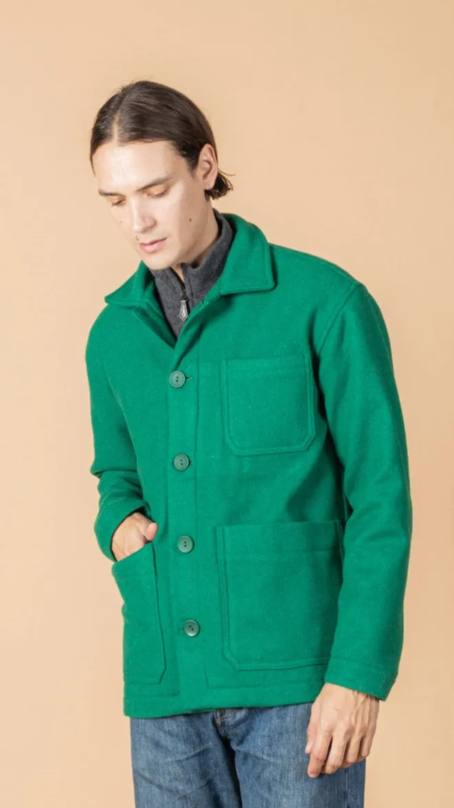 Soubacq Le Bleu Émeraude veste de travail laine verte