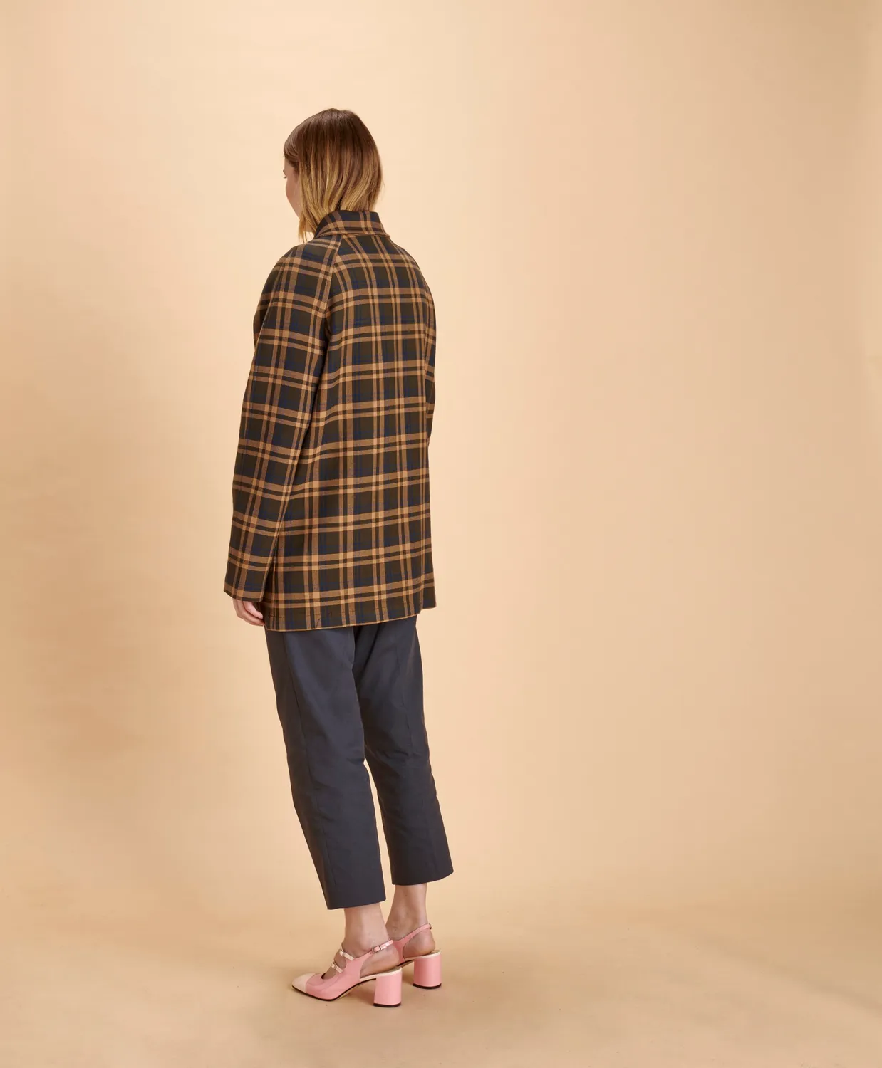 SOUBACQ Louis trench gabardine carreaux