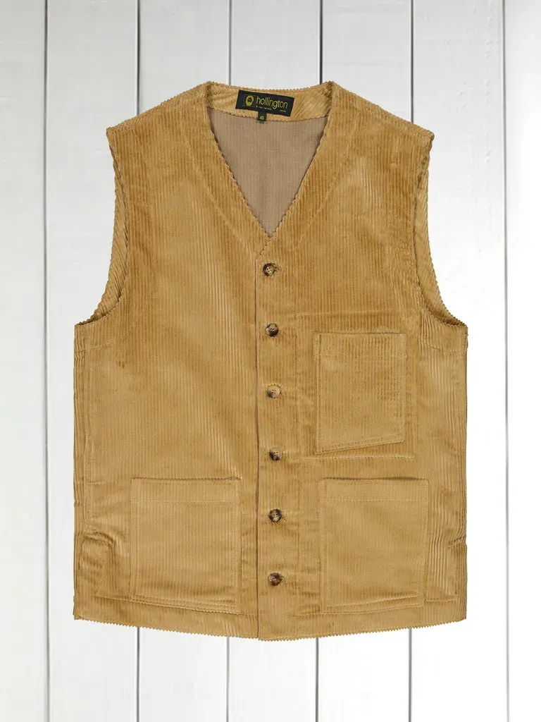 Hollington gilet poches plaquées velours sable laine