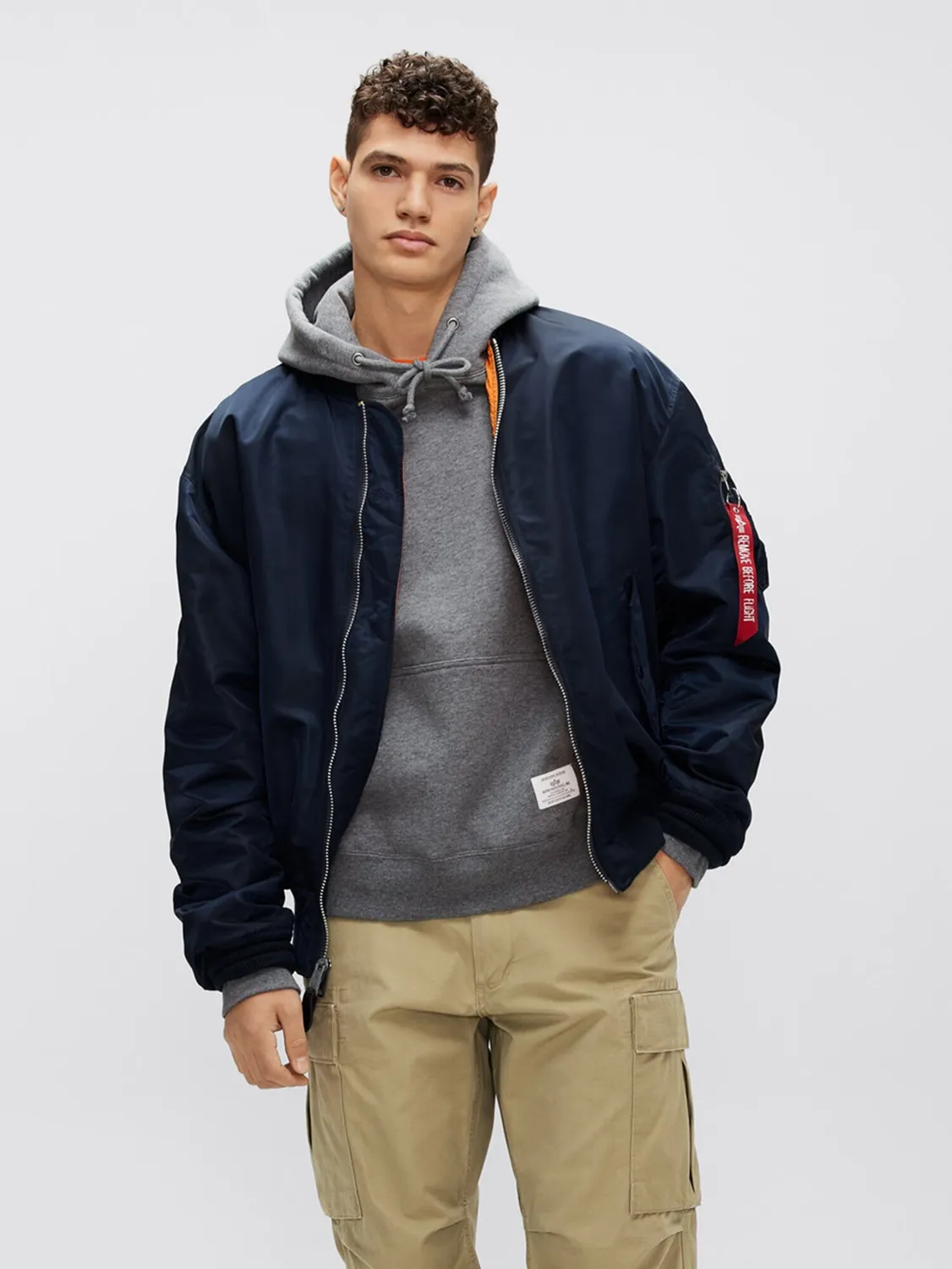 Alpha Industries L-2B Loose bomber noir nylon réversible