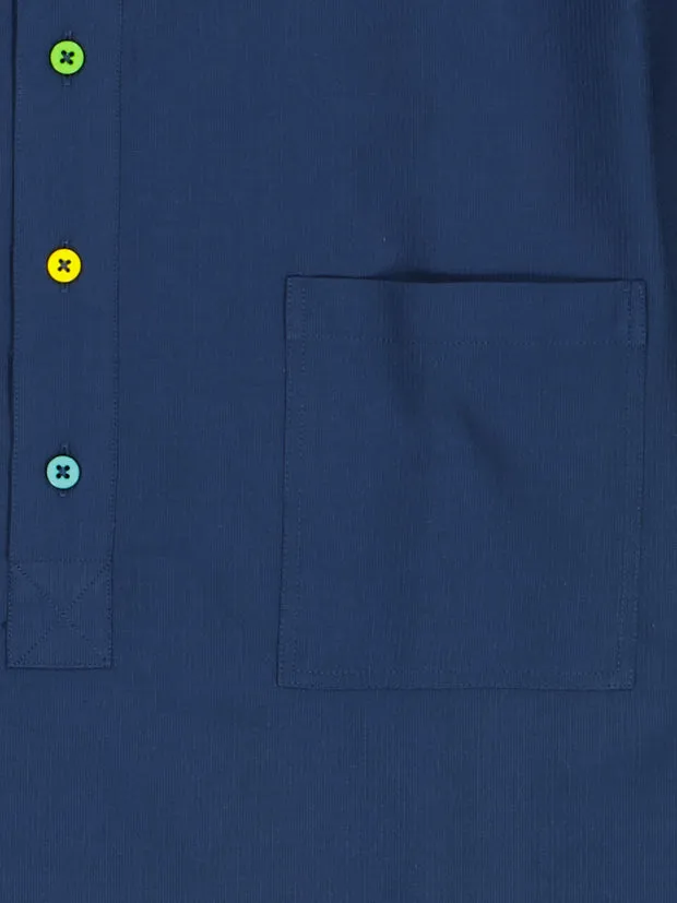 Hollington Deauville chemise coton marine manches courtes