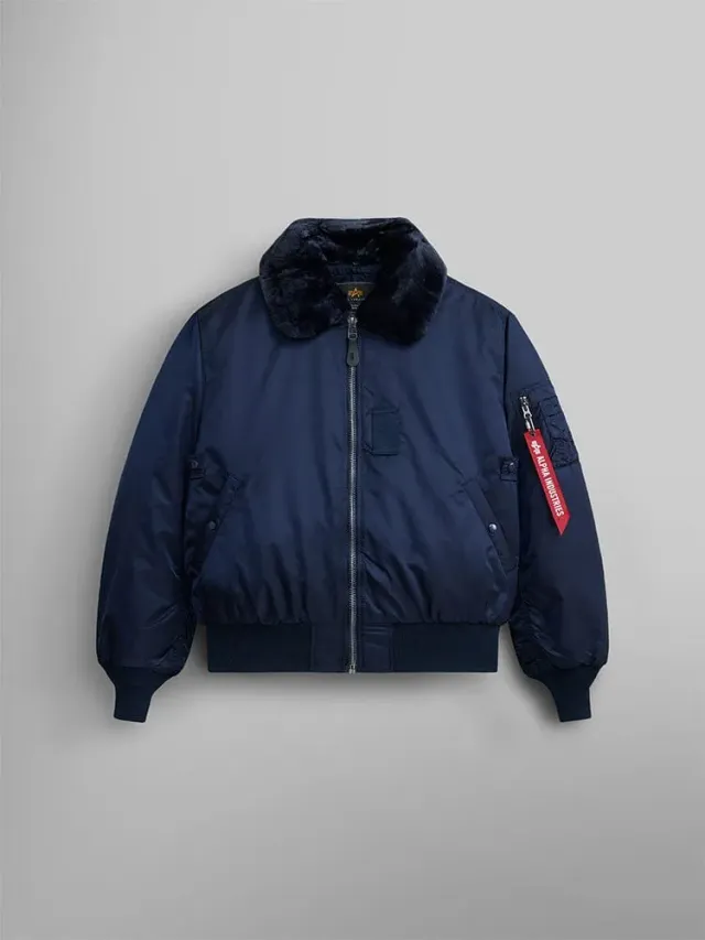 Alpha Industries B-15 bomber col fourrure noir déperlant
