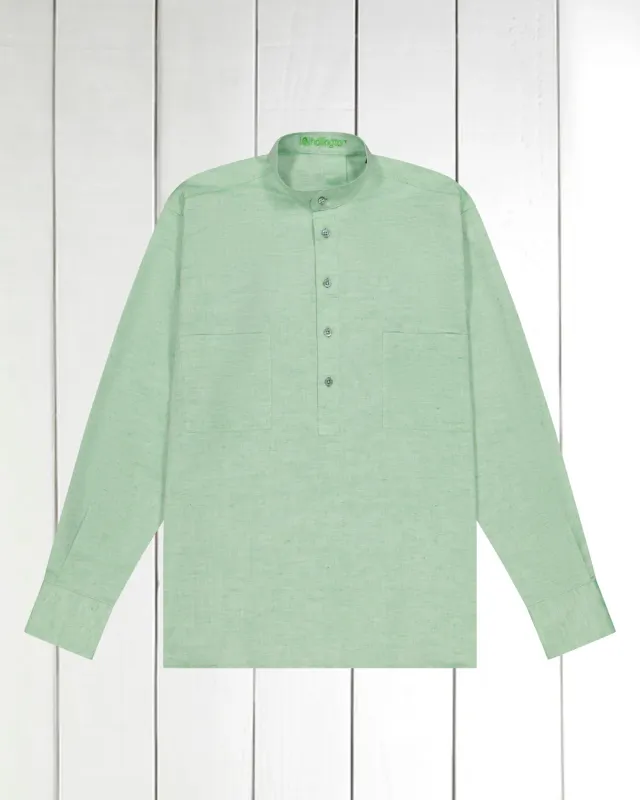 Hollington Mao chemise coton lin pistache L