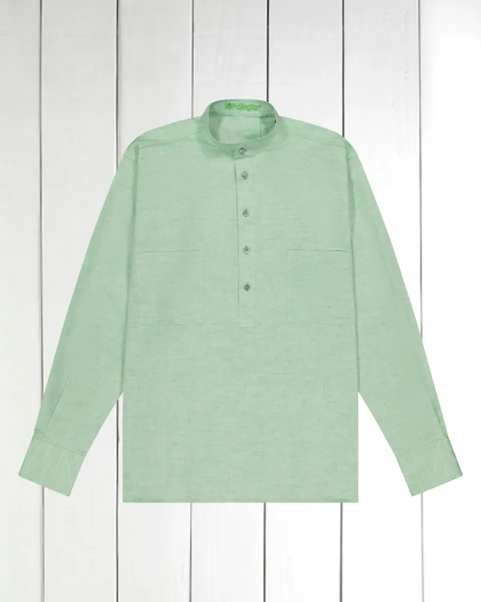 Hollington Mao chemise coton lin pistache L