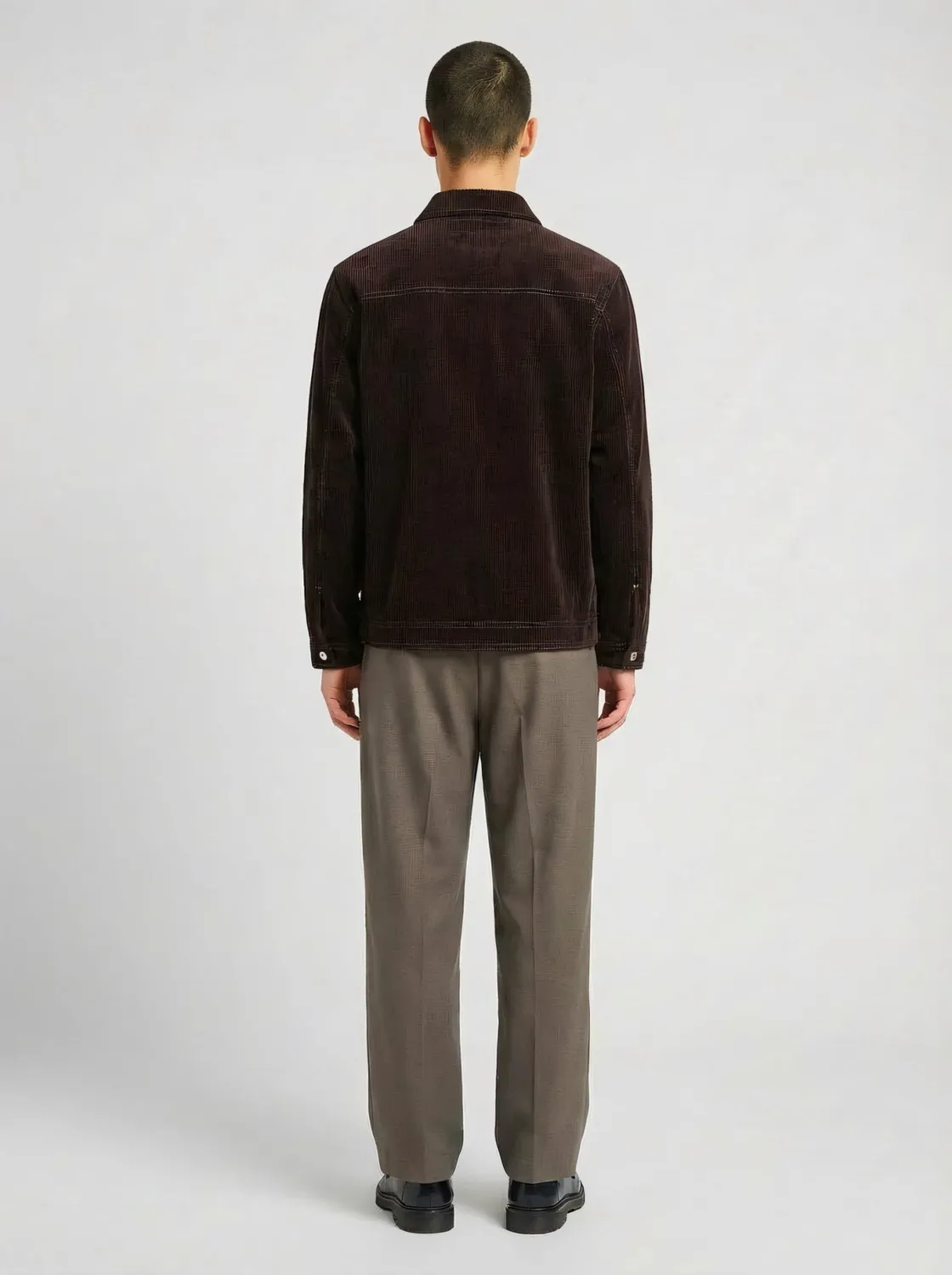 Lebrun Blouson Velours Marron Zippé Homme