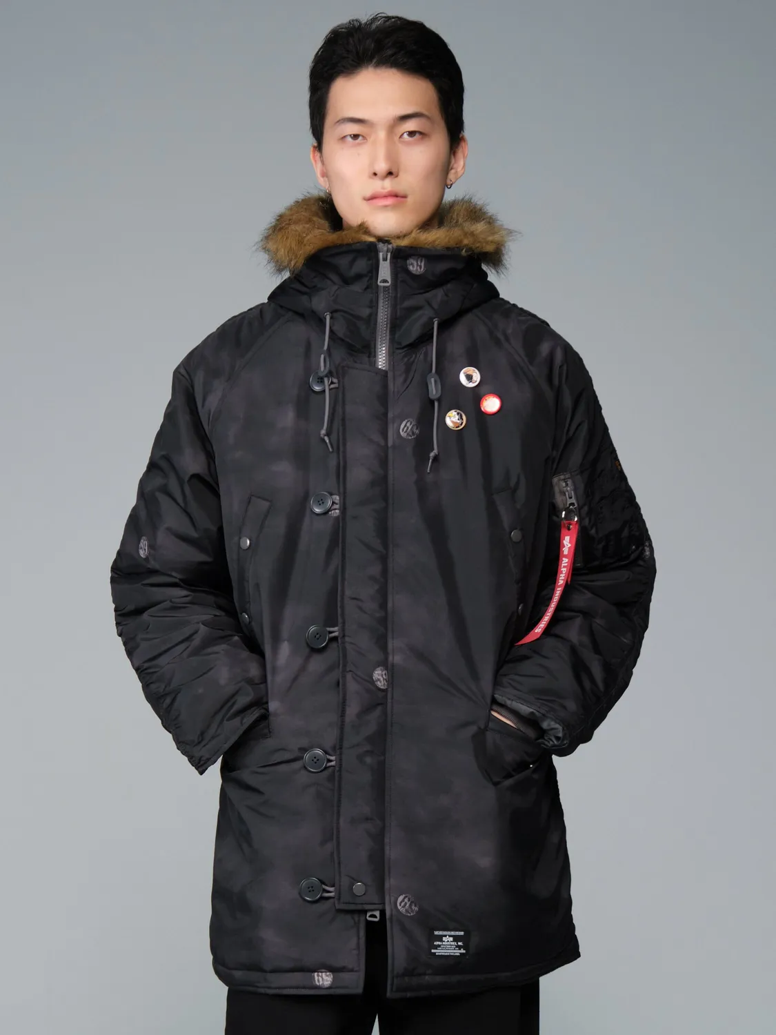 Alpha Industries N-3B Oxford Parka Vintage noir pin