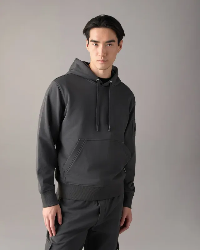 Moose Knuckles Hartsfield hoodie cement capuche douce