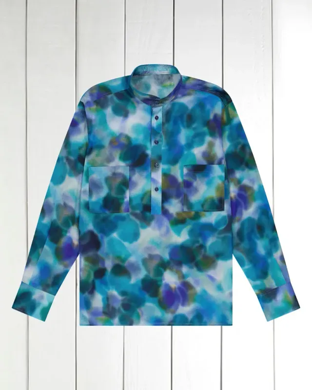 Hollington Orages chemise col mao coton Liberty