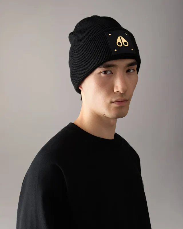 Moose Knuckles Gold Series bonnet noir laine