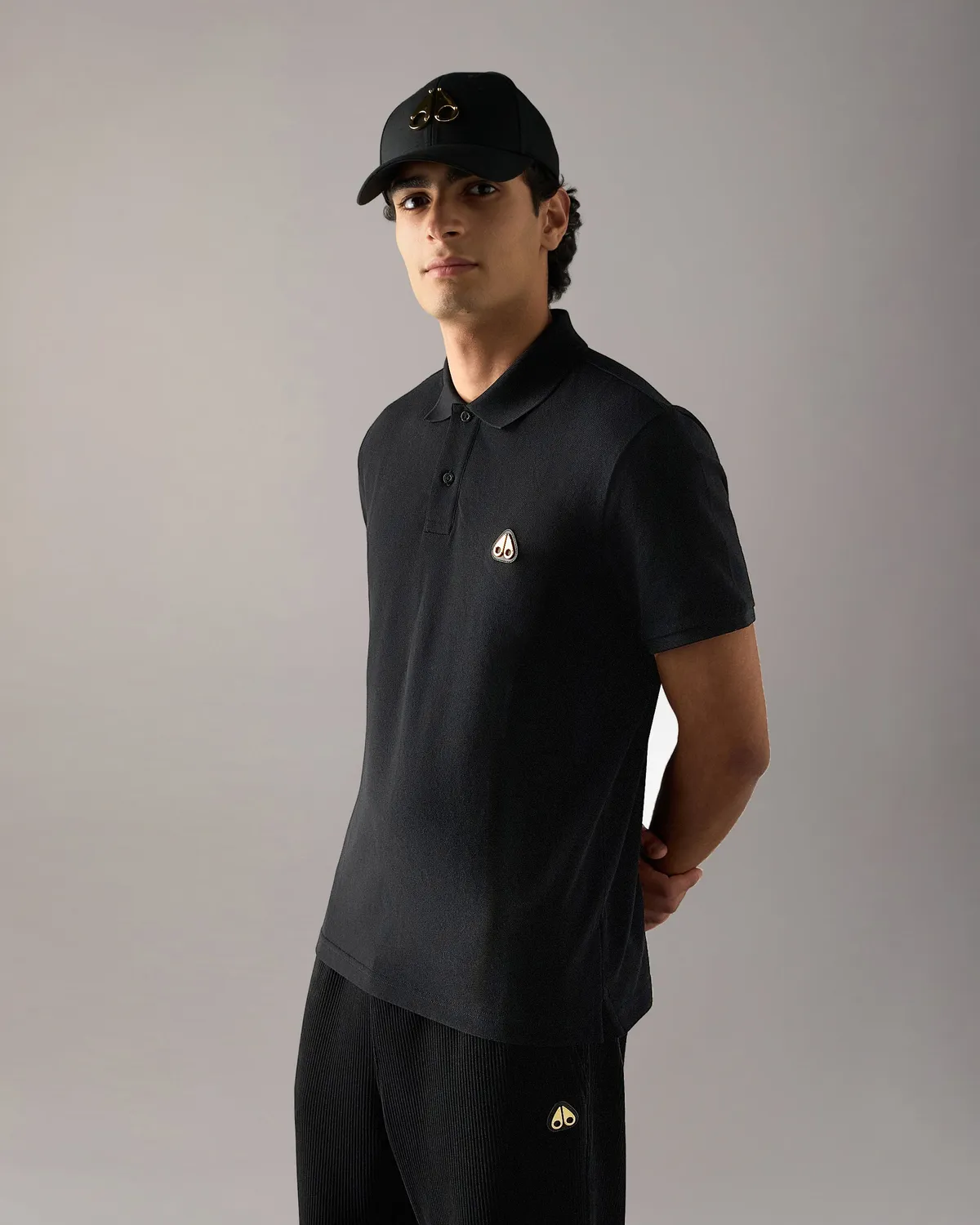 Moose Knuckles Gold Everett polo marine coton raffiné