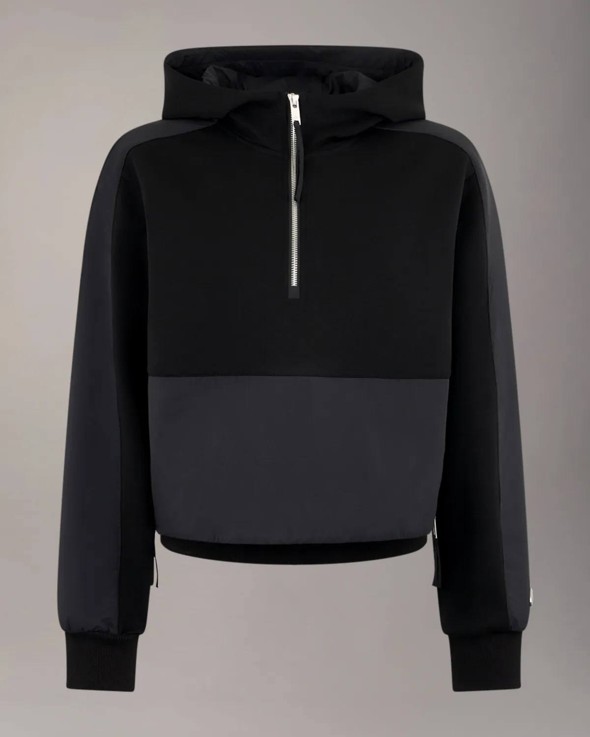 Moose Knuckles Mixed Media Hoodie sweat noir structuré