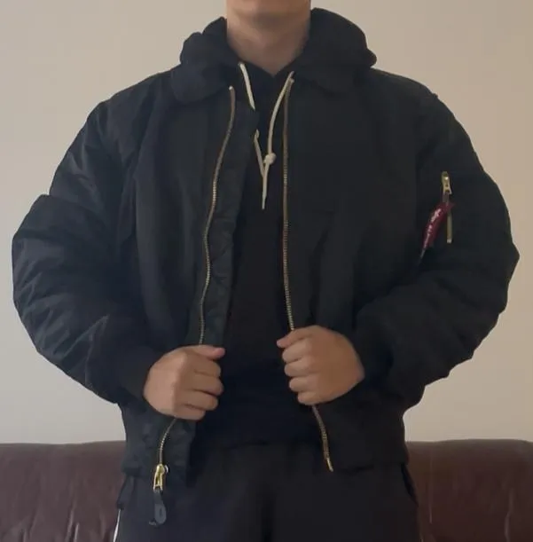 Alpha Industries B-15 bomber col fourrure noir déperlant