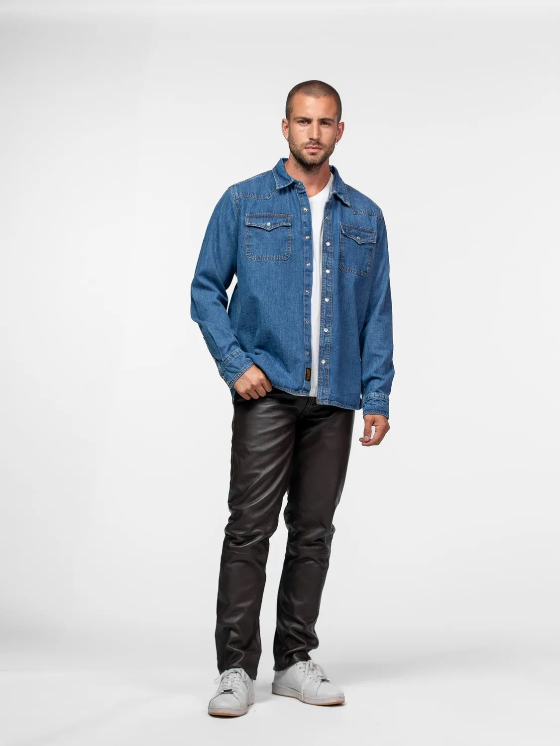 Daytona Patrol chemise denim homme mid wash