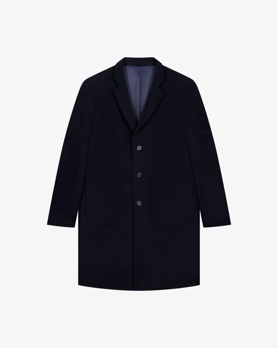 Lebrun manteau bleu laine cachemire homme ajusté