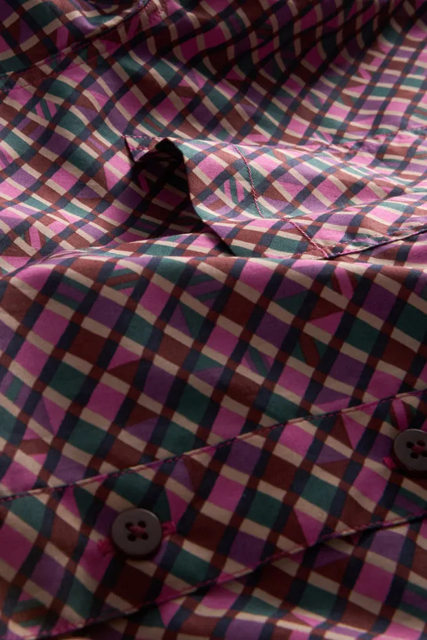 Hollington chemise Liberty col mao motif géométrique