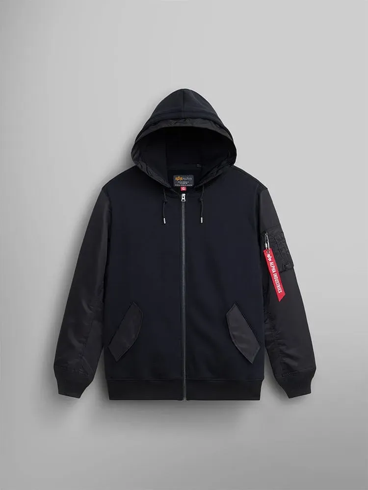 Alpha Industries MA-1 sweat zippé à capuche noir molleton