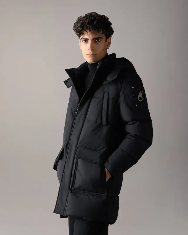 Moose Knuckles Banff parka duvet noir mi-cuisse