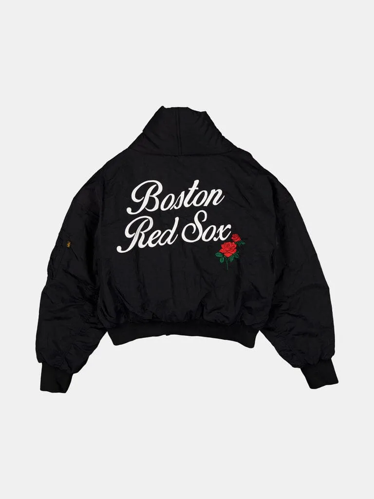 Alpha Industries Boston Red Sox bomber femme col châle noir