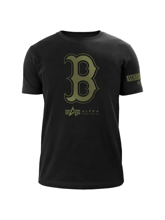 Alpha Industries Red Sox t-shirt noir coton appliqué