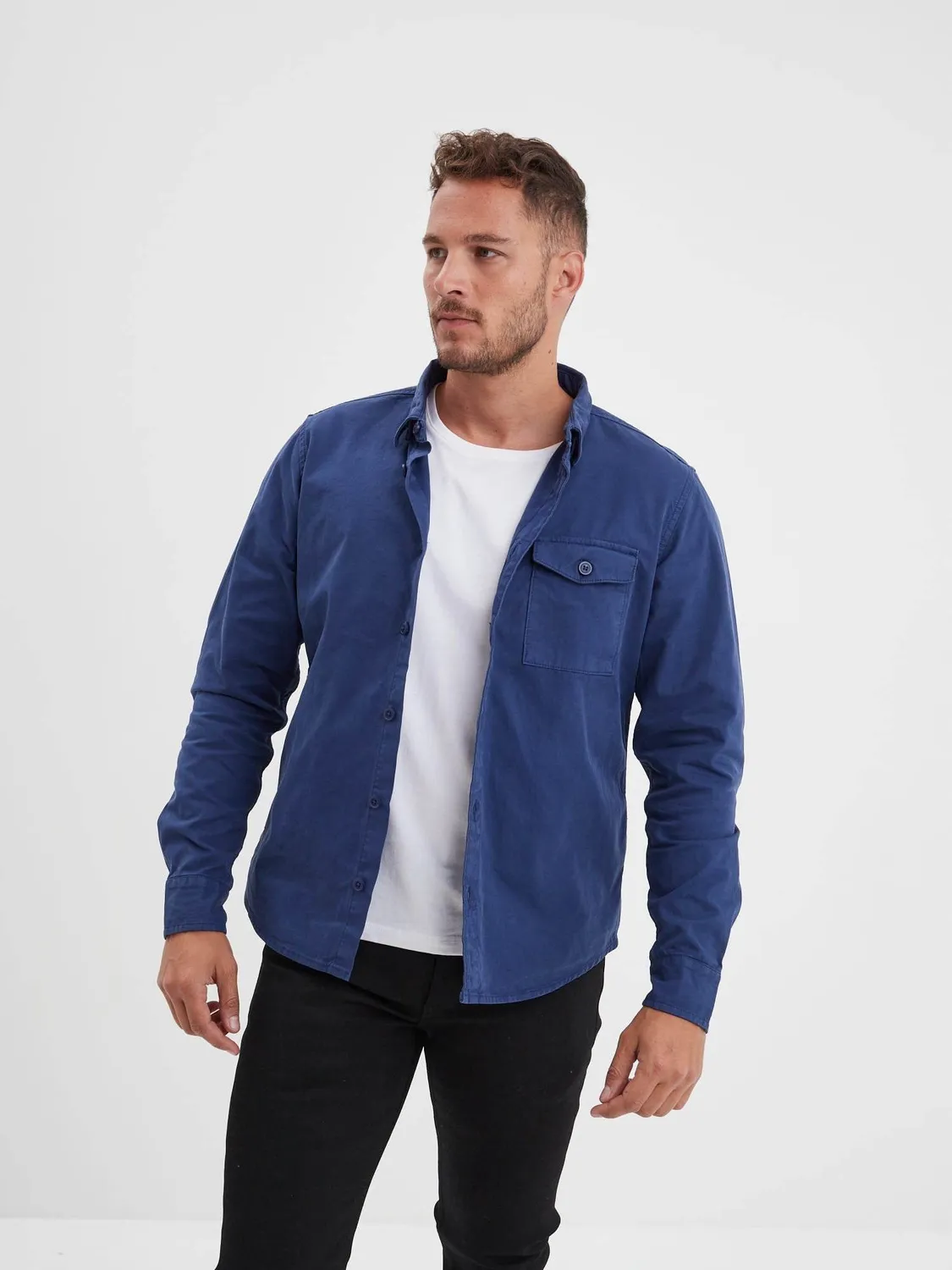 Daytona Vassar chemise workwear bleu de chine coton épais