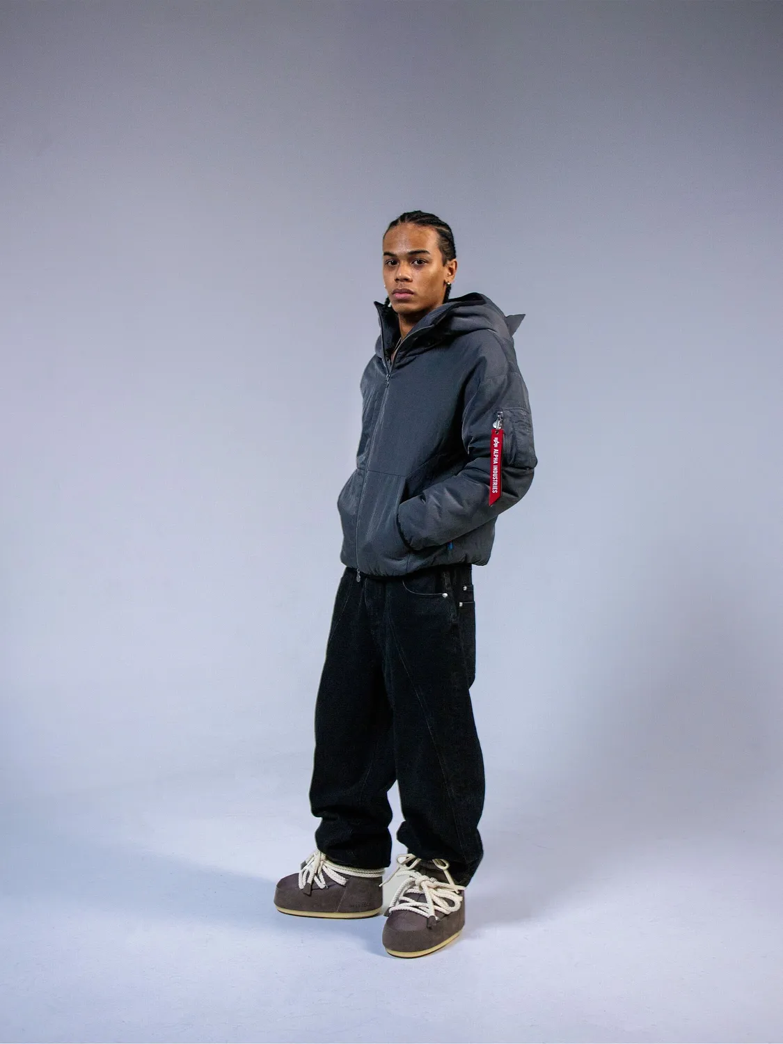 Alpha Industries Vandy The Pink Animal bomber gris brodé