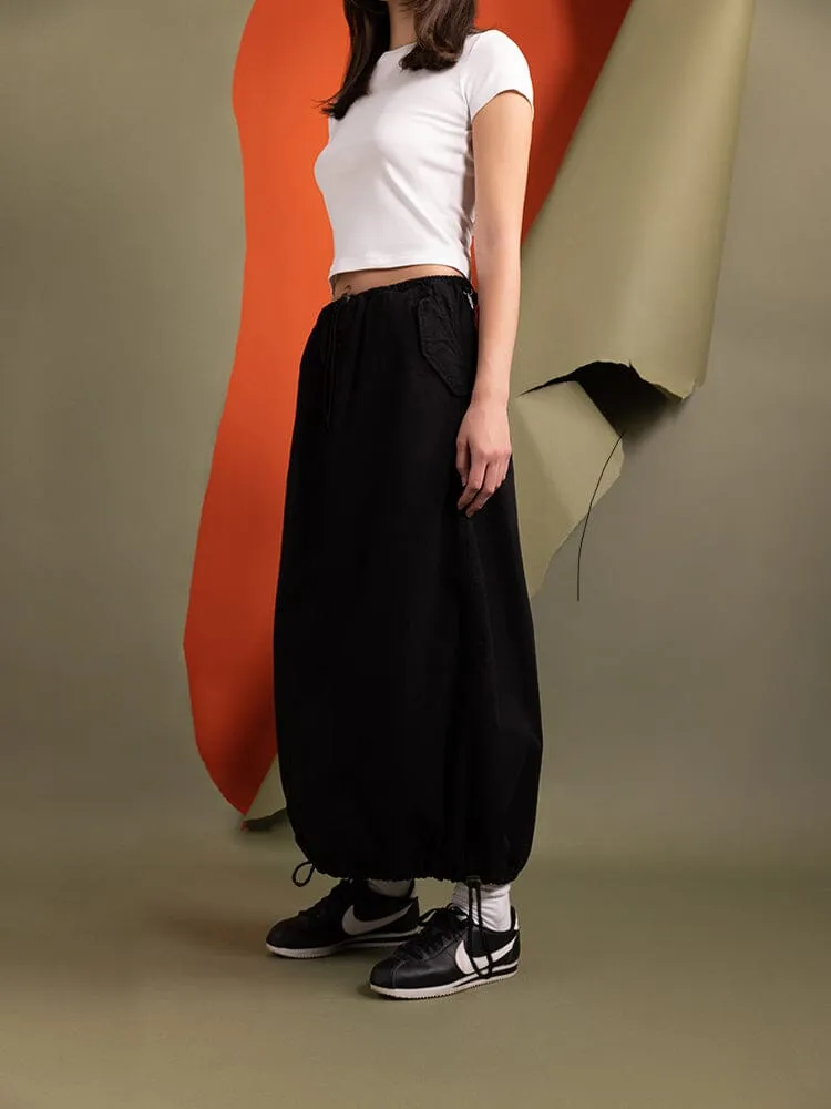 Alpha Industries Drawcord jupe longue femme noire coton