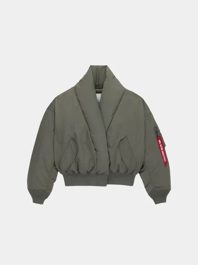 Alpha Industries Shawl Collar Bomber veste femme gris duvet