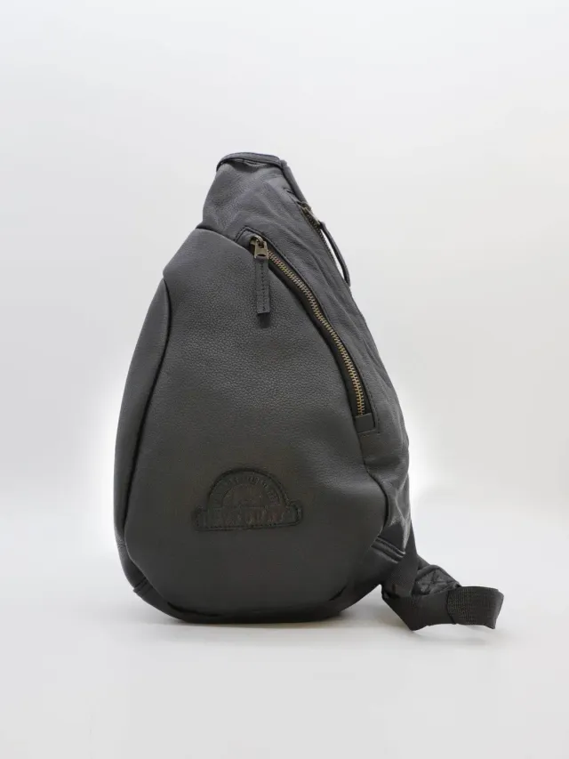 Daytona Siling sacoche cuir noir chèvre 2 poches