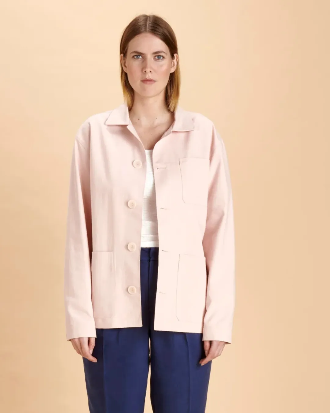Soubacq Le Bleu Opaline veste de travail rose