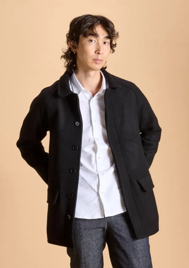 SOUBACQ Trench Vendôme trench laine noir