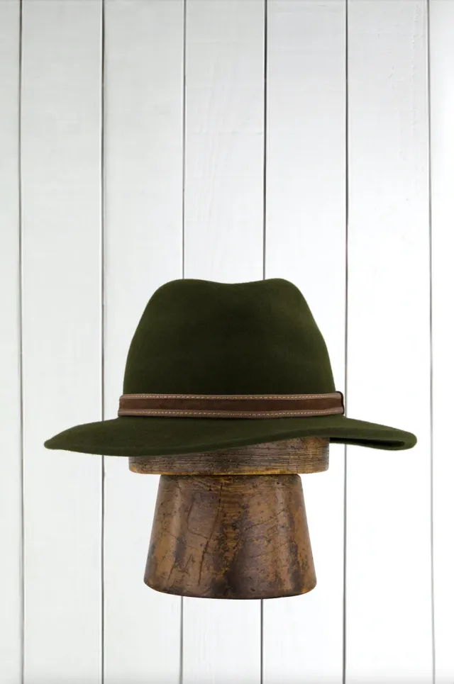 Hollington loden chapeau feutre taille 59 vert mérinos
