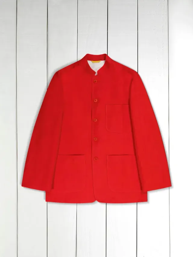 Hollington veste Tyrol toile lin rouge coupe ajustée