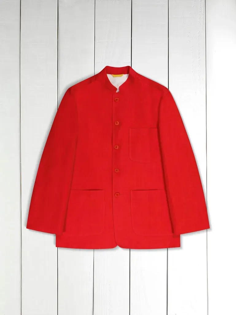 Hollington veste Tyrol toile lin rouge coupe ajustée