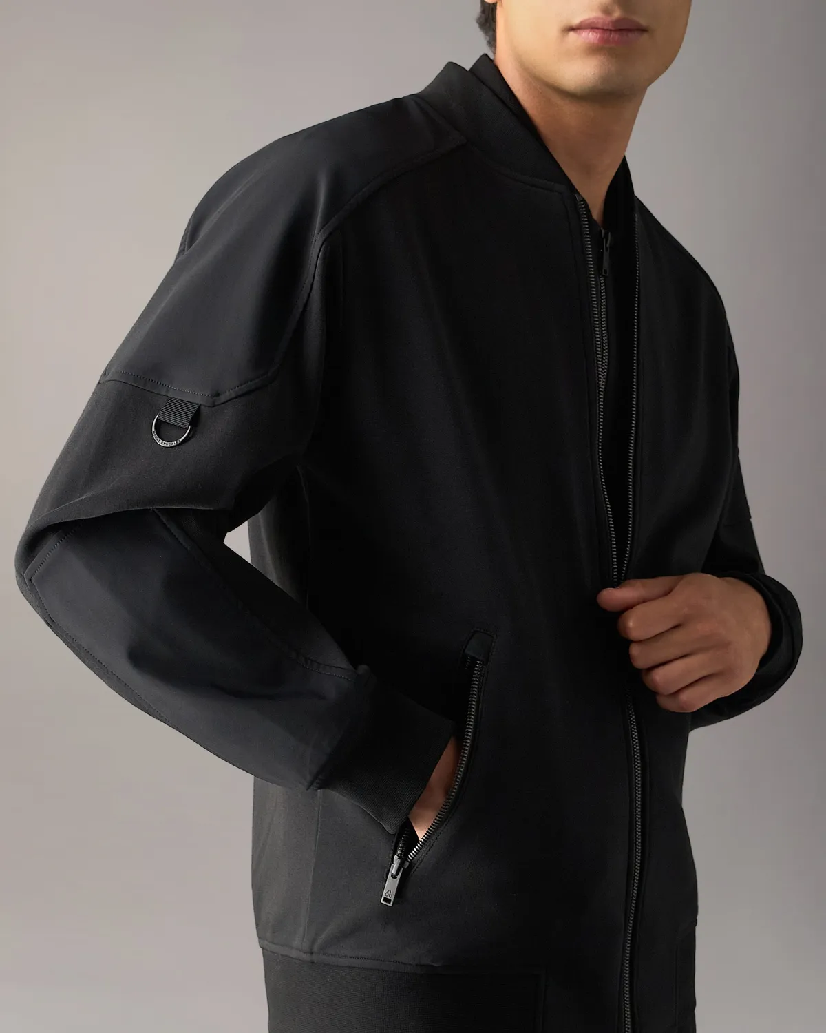 Moose Knuckles Dalon blouson bomber noir stretch zip double