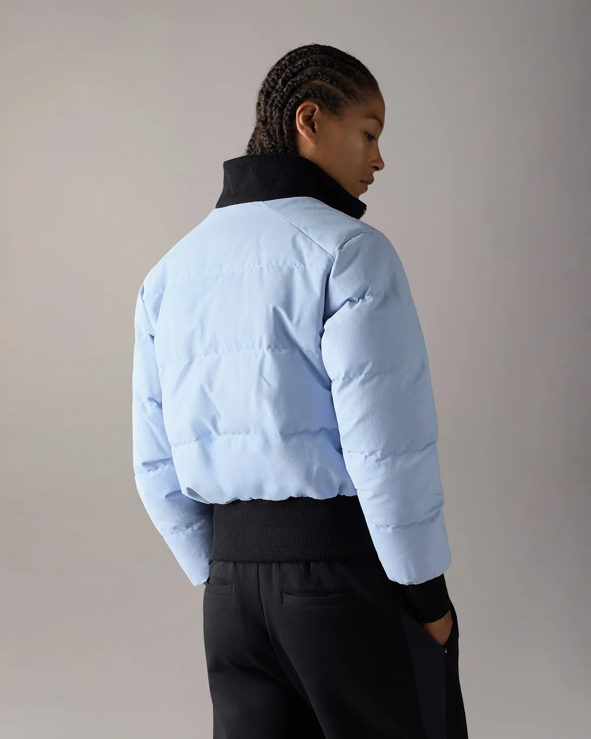 Moose Knuckles Banff bomber duvet blue ice