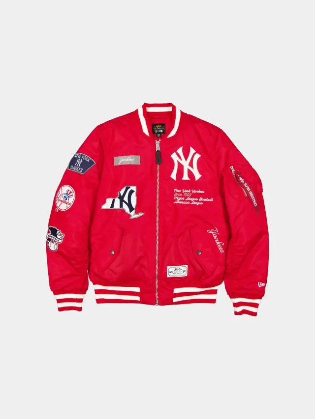 Alpha Industries MA-1 Yankees bomber rouge brodé
