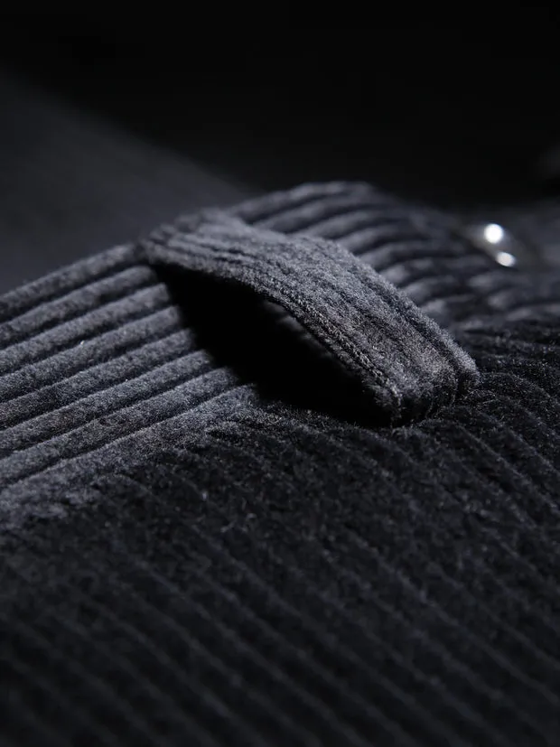 Hollington Siza pantalon ajusté velours laine noir